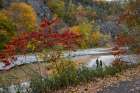 USA, New York. Couple walking along creek, Taughannock Falls State Park. Art Print